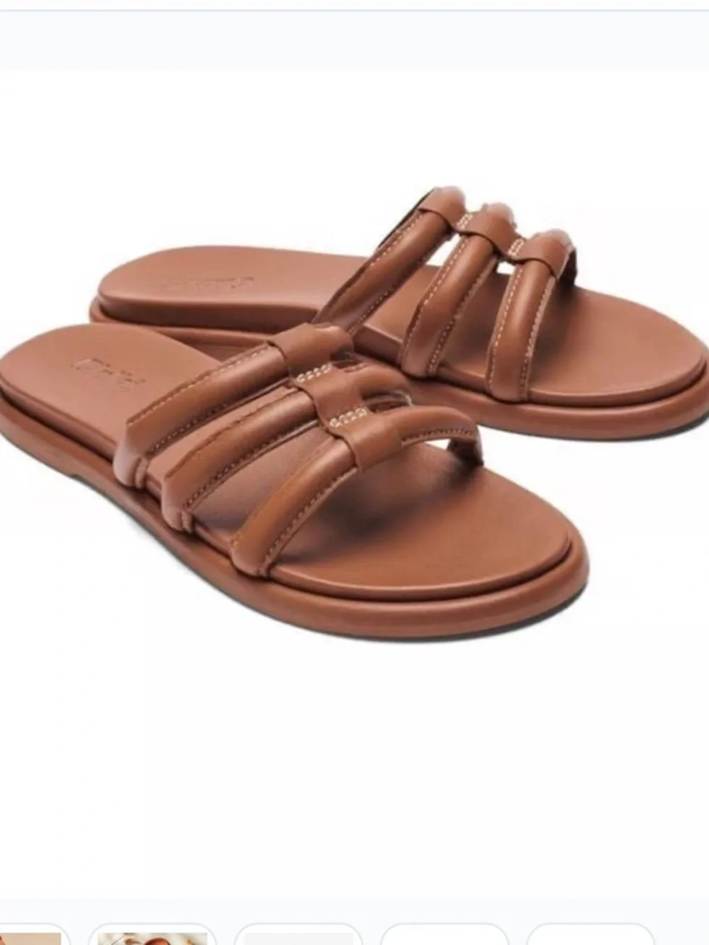 OluKai Women's Tiare Comfort Leather Slide Sandals in Fox Brown Size 10 NWT - Picture 6 of 7